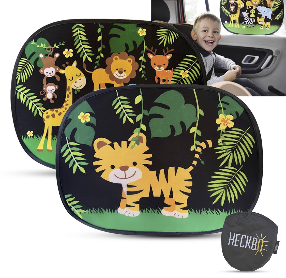 HECKBO - Wholesale Car Decorative Charm - Unisex - Car sun visor jungle+tiger (in 2 sizes)