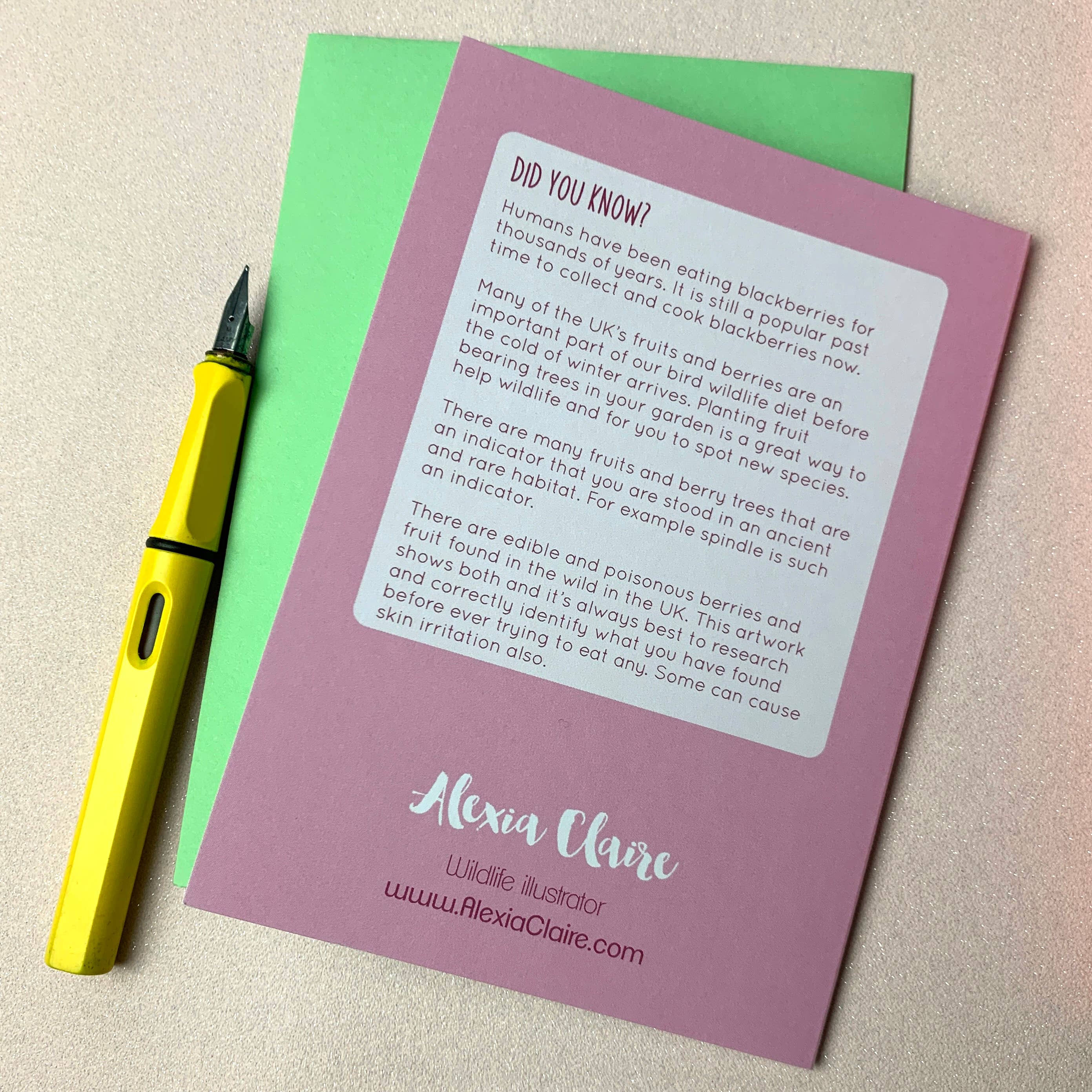 Alexia Claire Ltd - Wholesale Everyday Greeting Card - Fruits & Berries of Britain Art Blank Greeting Card1