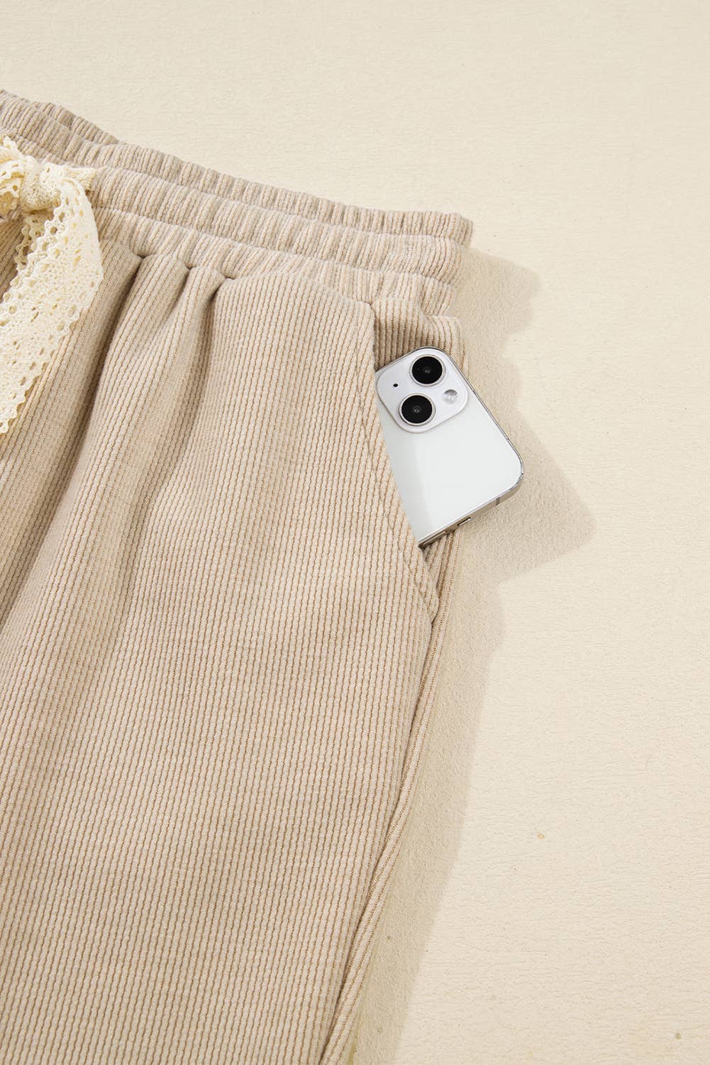 Babs + Birdie – wholesale Lounge set – Women's – Drawstring Pullover Hoodie and High Waist Pants Corduroy Set12