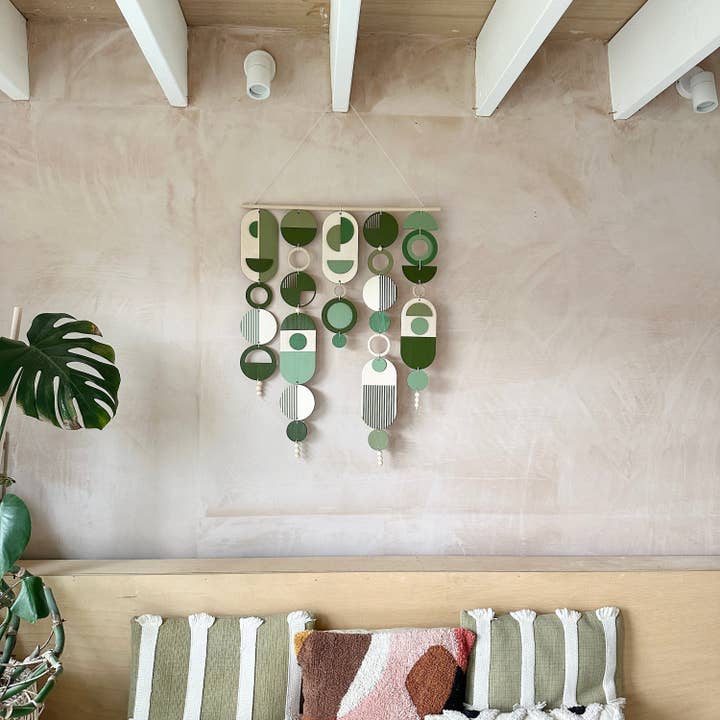 Green Wall Art Geometric Artwork Minimal Home Decor for wholesale by We Are Lunarium Ltd