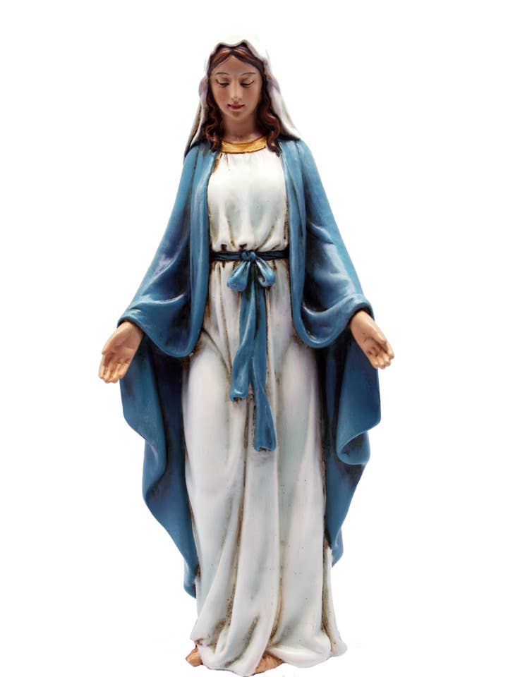 Miraculous Madonna statue cm. 15 in wood pulp for wholesale by Costa Articoli Religiosi