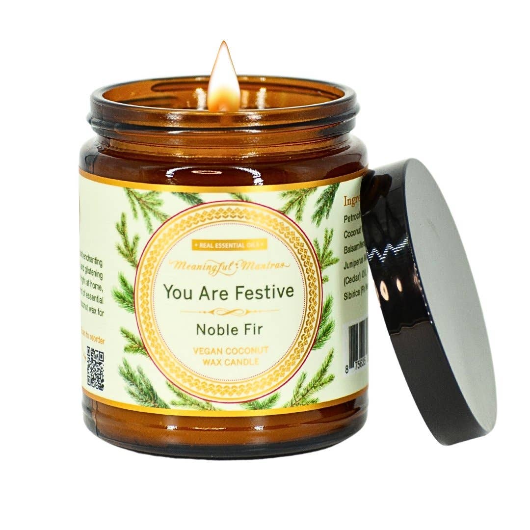 Meaningful Mantras - Wholesale Jar/Filled Candle - You Are Festive Noble Fir Candle0