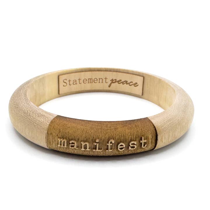 Brazalete Manifest de madera para venta al por mayor de Statement Peace