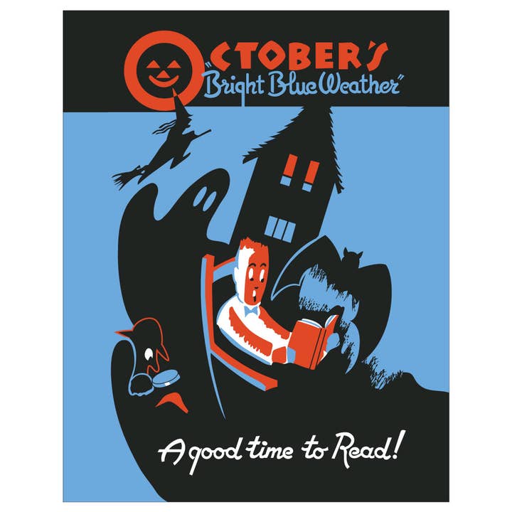 5'' x 7'' October A Good Time to Read WPA Halloween Card for wholesale by Fridgedoor