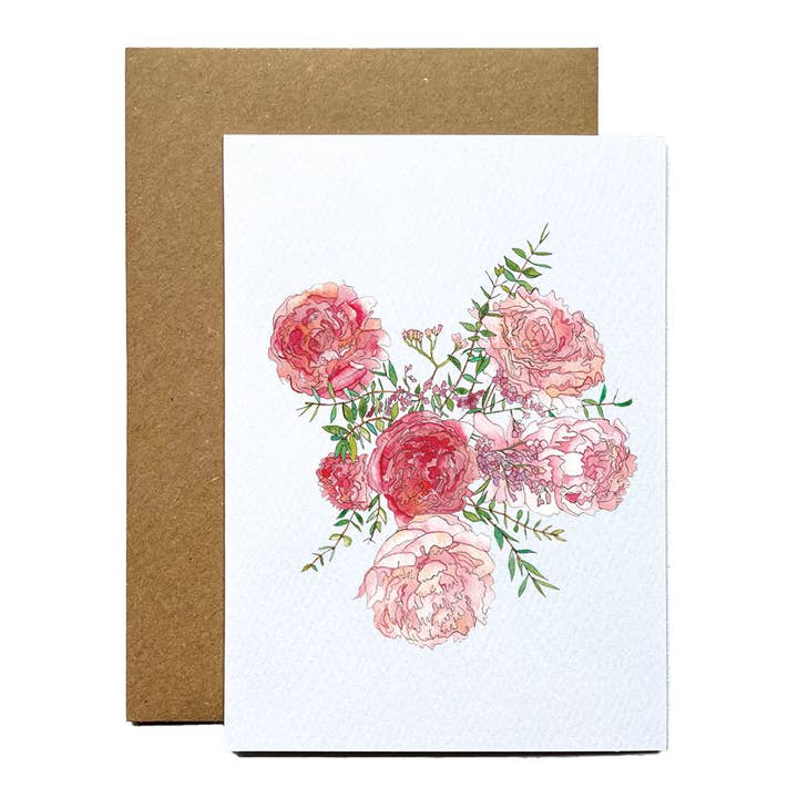 Jenny Vellacott - Wholesale Everyday Greeting Card - Floral Greeting Card for Summer with Peony Flowers