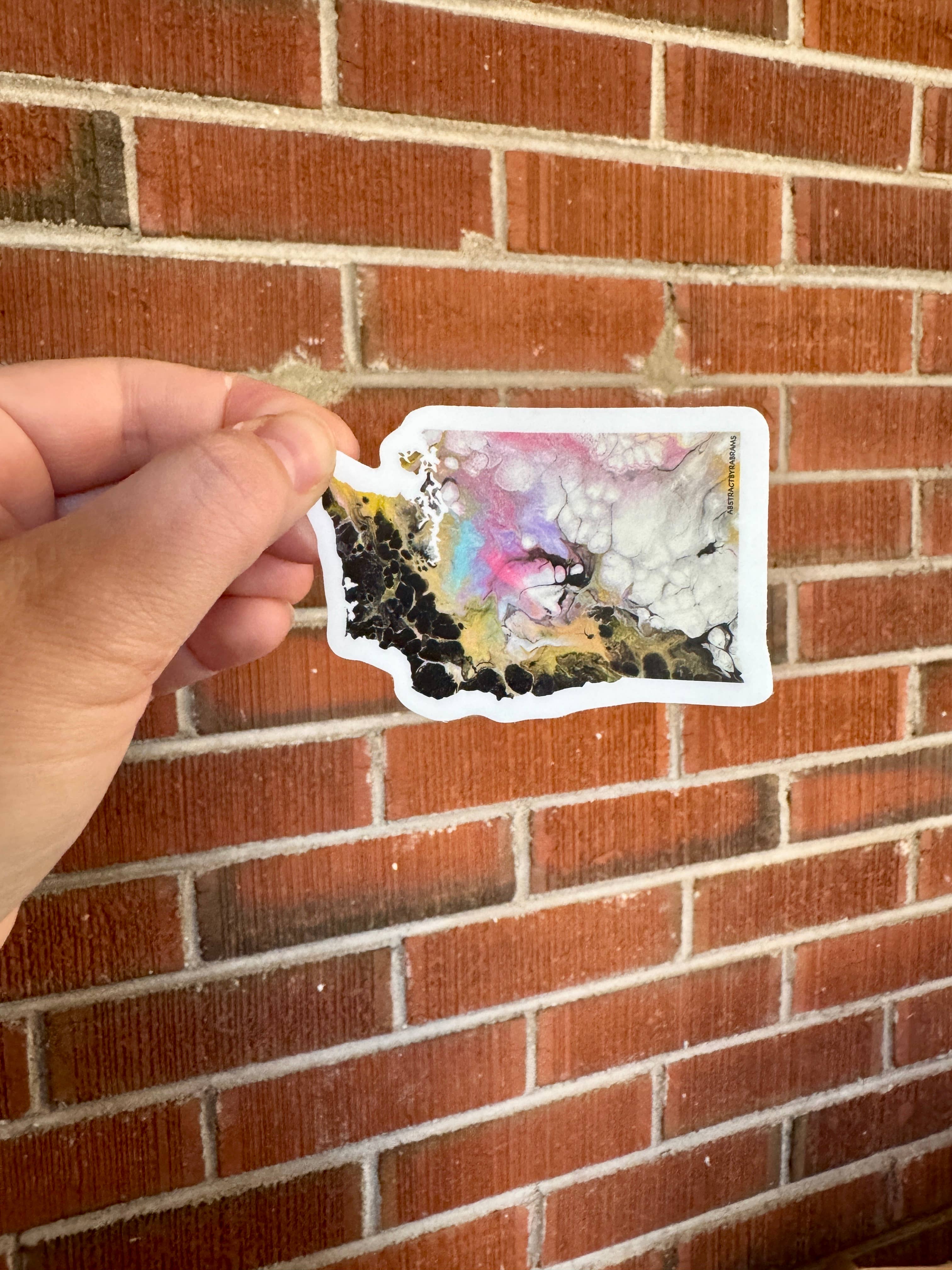 AbstractbyRabrams - Wholesale Sticker - LGBTQ Washington State Sticker Non Binary Pride Trans Pride1