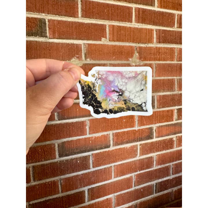 AbstractbyRabrams - Wholesale Sticker - LGBTQ Washington State Sticker Non Binary Pride Trans Pride1