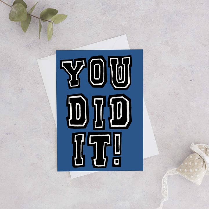 You Did It Card, Graduation Card for wholesale by Wild Juniper Art Studio