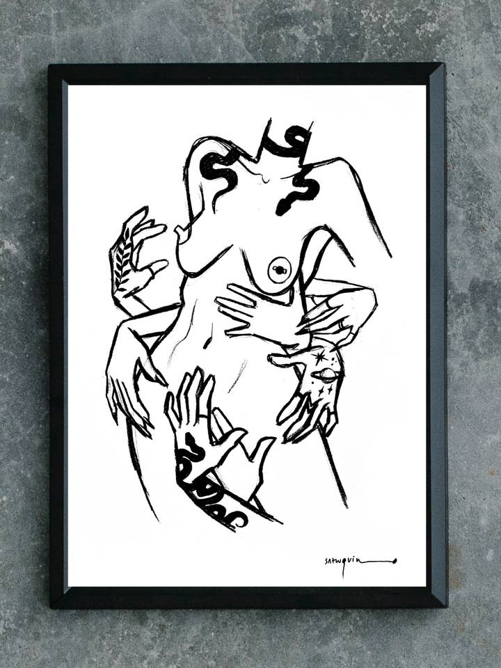 Erotiska serier - konst, Illustration, Original konstverk, Målning för wholesale av Claudia Sahuquillo