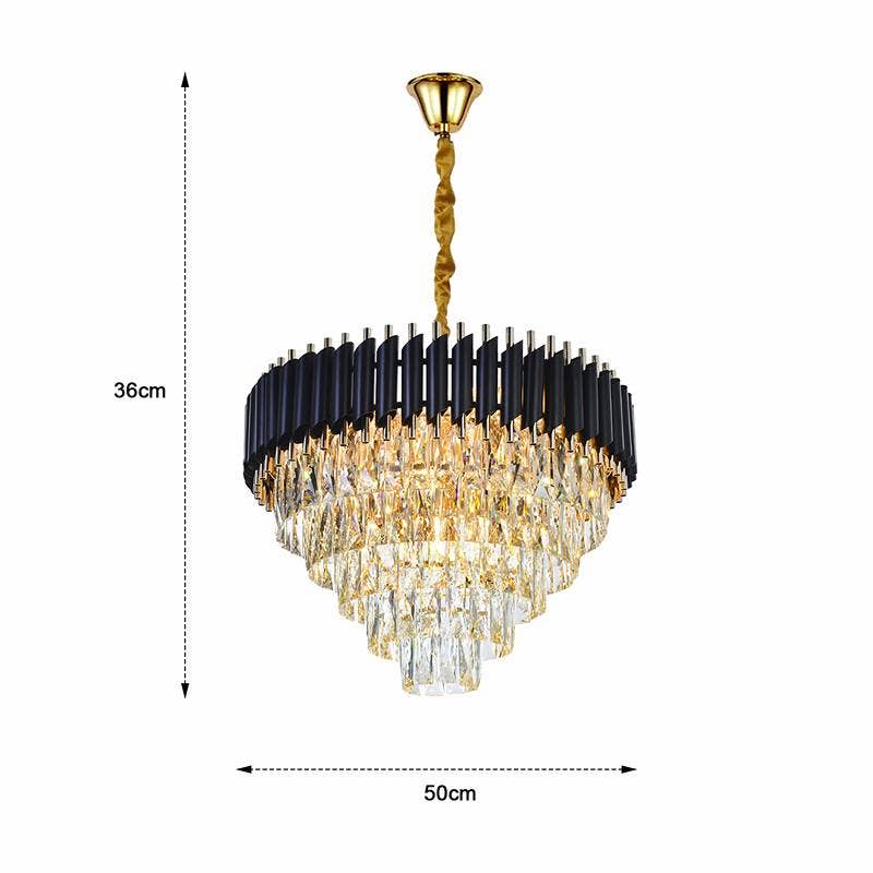 Ledsone - Wholesale Chandelier/Hanging Light - Black and Gold Hanging Crystal Chandeliers Light Fixture ~480314