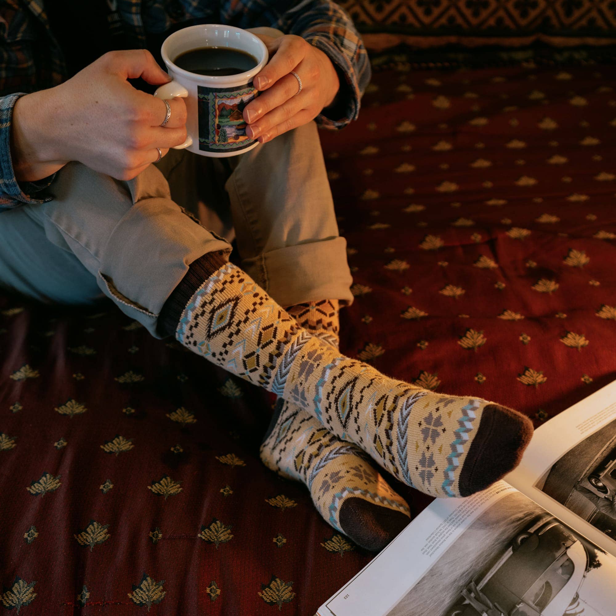 Polar Star - Vente Chaussettes – femme - Chaussettes Tribes | Chaussettes chaudes | Chaussettes brunes | Chaussettes Woodland0