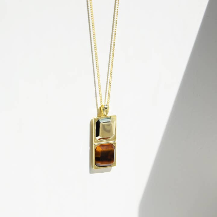 ROCK & STEEL - Wholesale Pendant/Charm Necklace - Kette HORUS TIGERAUGE | 925 SILBER2