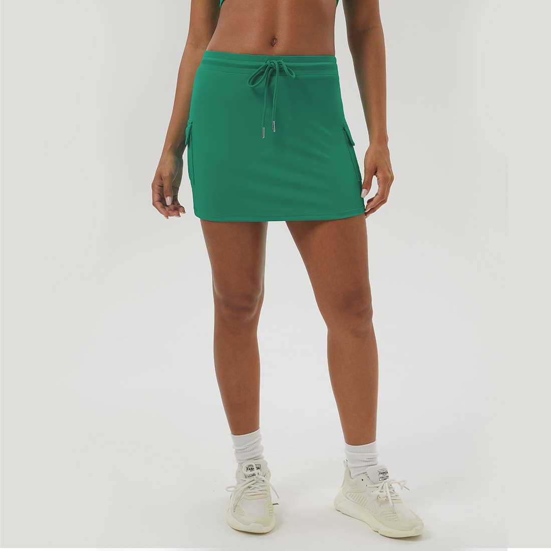 Sodalemon - Wholesale Athletic Skirt - Women's - Women Side Pockets Outdoor Fitness Drawstring Tennis Skirt0