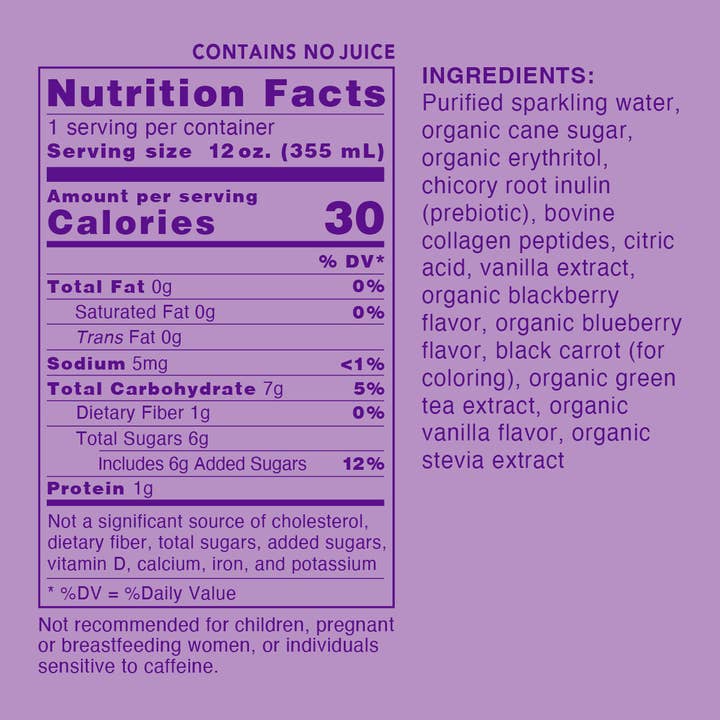 CLEAN Cause - Wholesale Iced Tea - Gut Health Prebiotic & Collagen Energy Drink Berry Vanilla