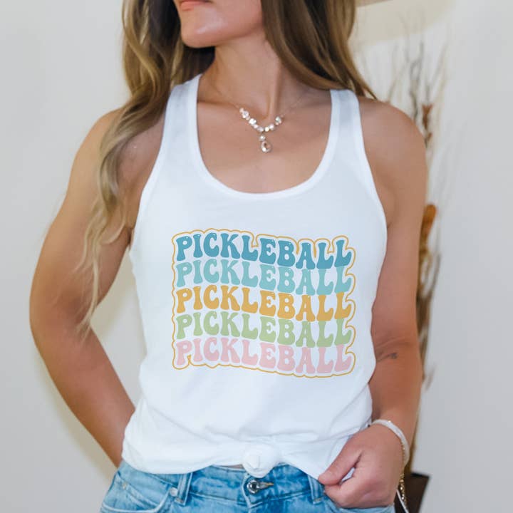 Wavy Pickleball Racerback Tank for wholesale by Brigi Studio