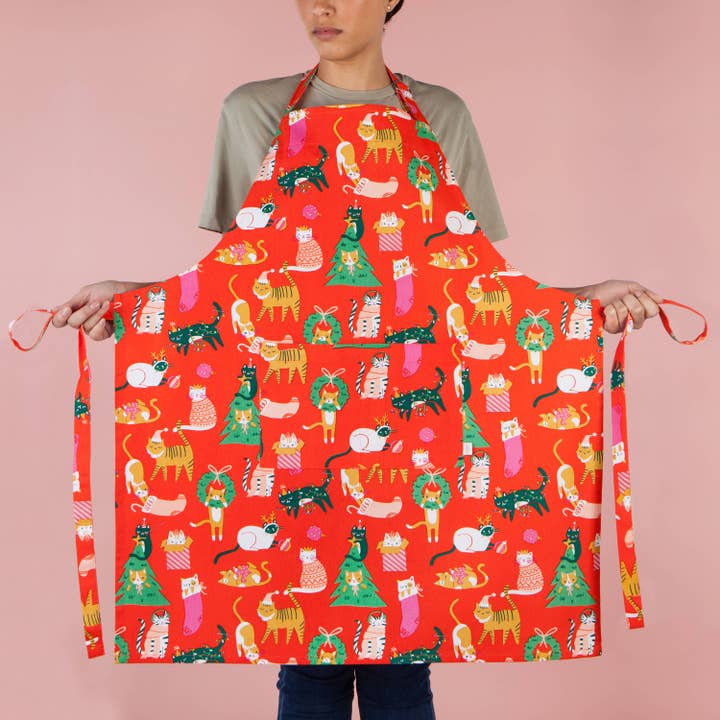 Let it Meow Christmas Apron for wholesale by Danica Outlet Store