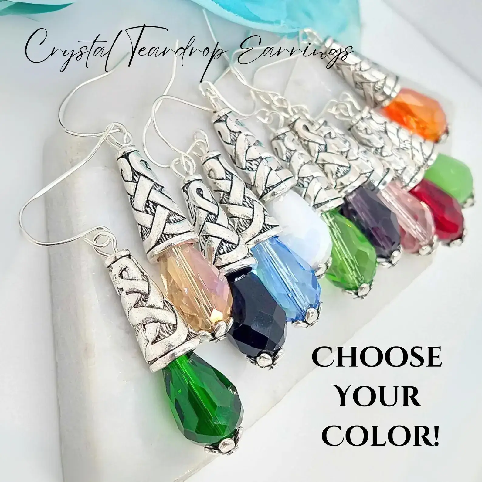 Bad Apple Designs - Wholesale Dangle Earrings - Crystal Teardrop Dangle Earrings For Women12