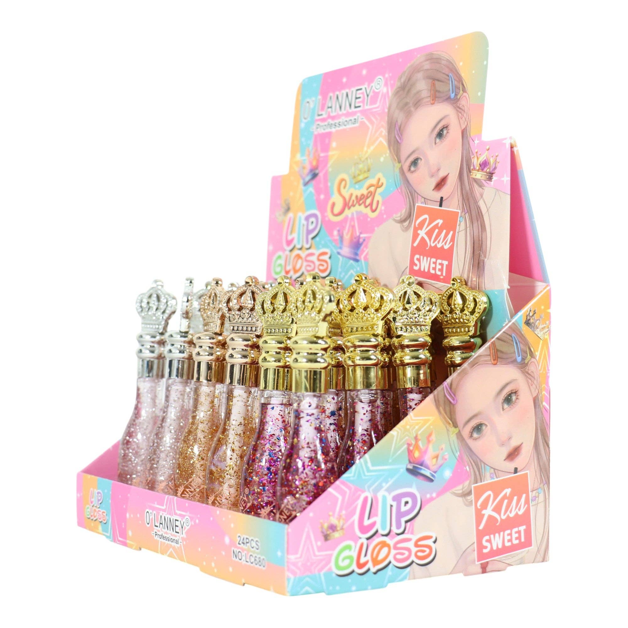 ASSORTEREDE O'lanney Kiss Sweet Lip Gloss LC680 (24STK) for engroshandel på Faire15