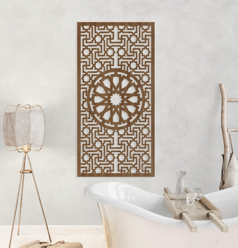 LaMaisonBerbere - Wholesale Wall Accent - Spiritual Lotus Wall Decor - Intricate Wood Cutout Panel3