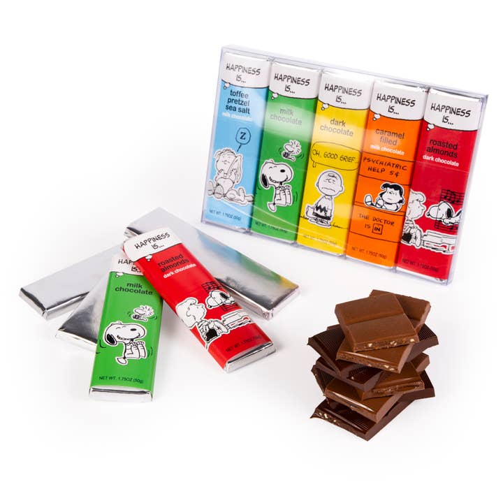 Astor Chocolate Corp. - Wholesale Chocolate Bar - Peanuts Everyday 1.75Oz 5 Bar Pack Snoopy, Charlie Brown