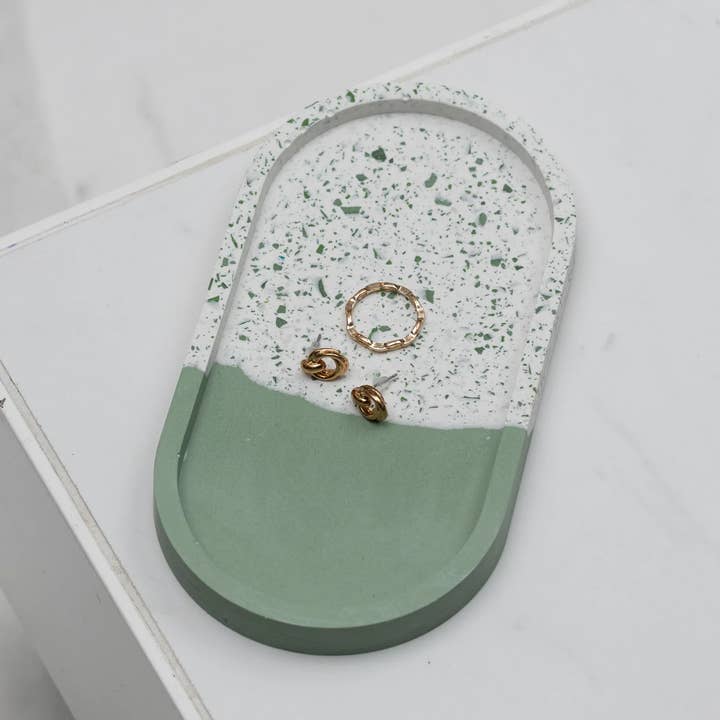 Luxe Home Decor Ltd - Vendita all'ingrosso Portagioie - Vassoio diviso verde salvia0