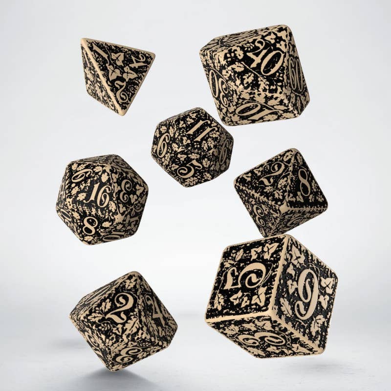 Cardshouse – wholesale Dice – Forest 3D Taiga Dice Set Beige And Black1