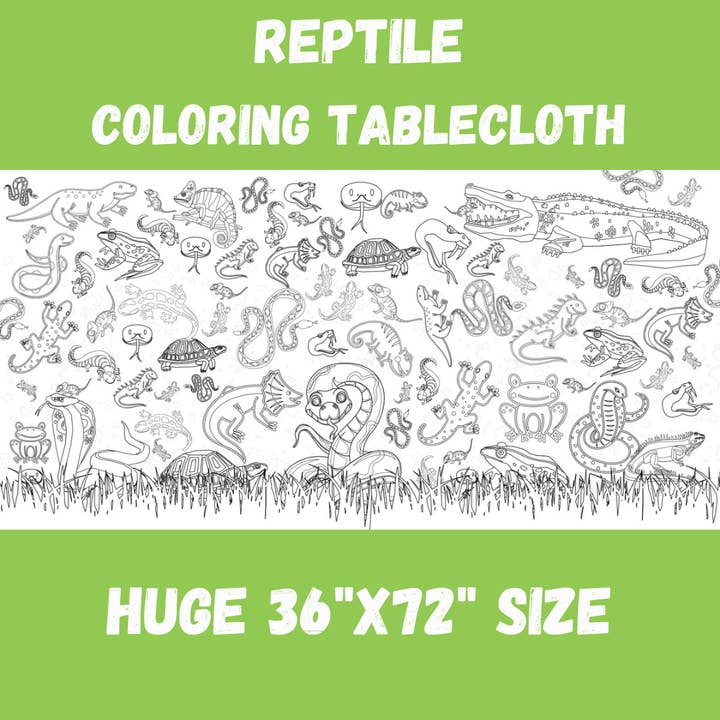 Creative Crayons Workshop - Wholesale Colouring and activity book – kids and baby - Reptile Coloring Poster | Snakes, Lizards, Turtles, and Frog