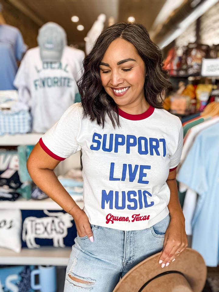 Mugsby - Wholesale Screen Printed T-Shirt - Unisex - Custom Support Live Music Vintage Ringer Shirt, Graphic Tee