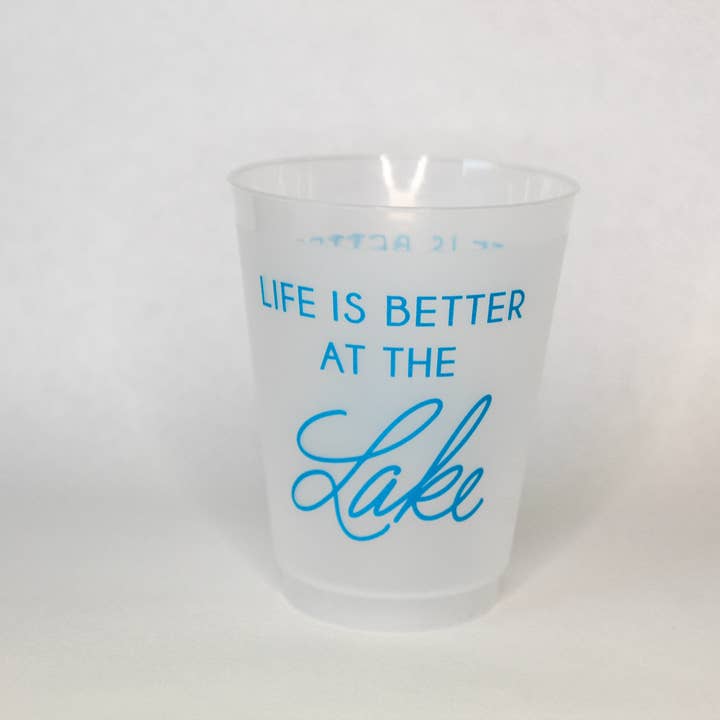 Birdie Mae Designs - Wholesale Disposable Cup - Life is Better At The Lake | Frosted Acrylic 16oz Set of 81