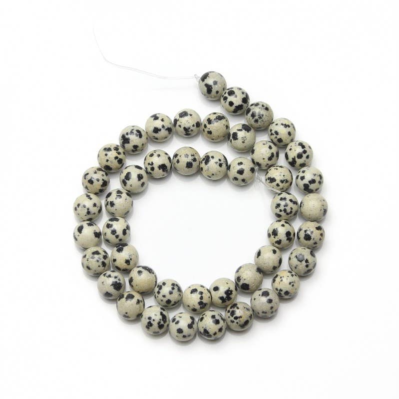 UniArt - Wholesale Craft Supplies - Natural Dalmatian Jasper – round beads1