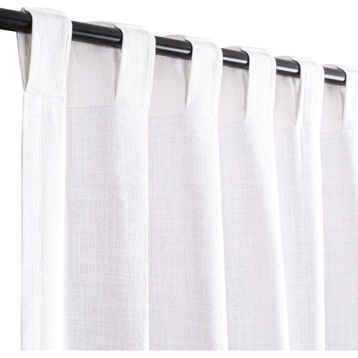 White Cotton Tab Top Curtain, Long Drapes, 50x84- (Set of 2) for wholesale on Faire