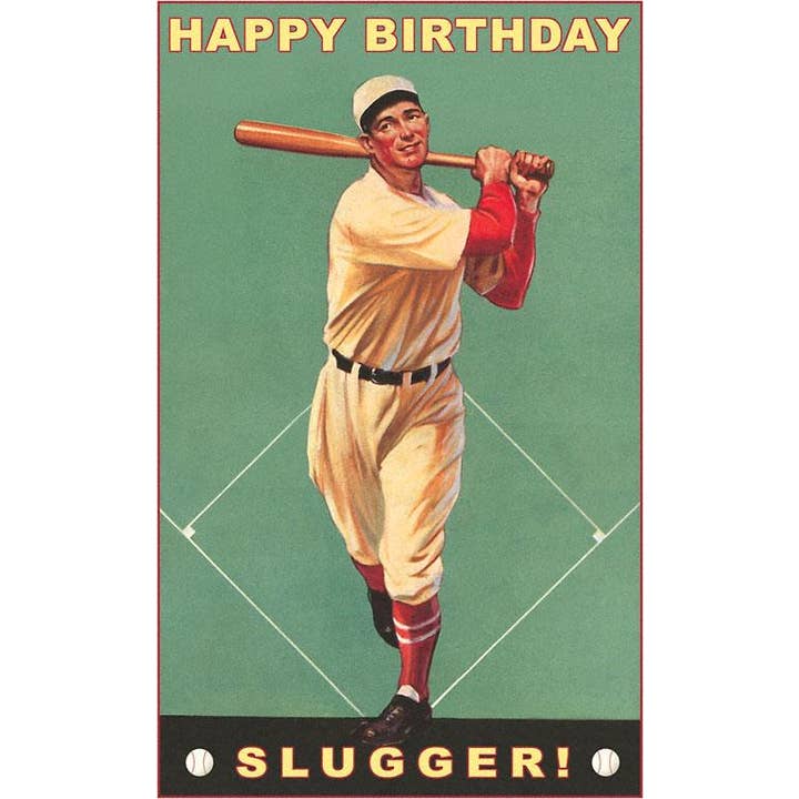 Found Image Press - Wholesale Stationery/Notecard Set - Greeting Card HB-214 Happy Birthday Slugger