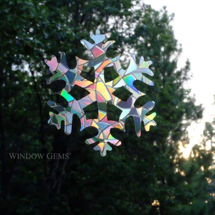 Window Gems - Wholesale Suncatcher - Snowflake Window Clings - Prism Decals that cast rainbows2