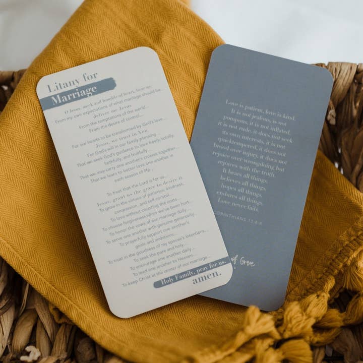 Litany for Marriage Prayer Card for wholesale by Abundance of Grace