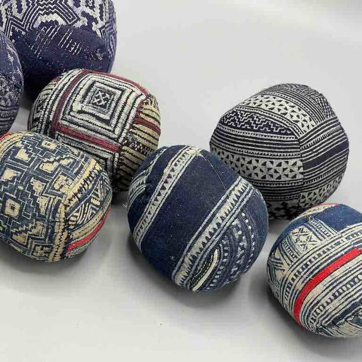 The Niger Bend - Wholesale Decorative Tabletop Object - Hmong Tribal Vietnamese Vintage Cloth Ball3
