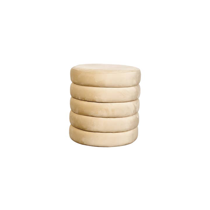Noé storage stool in ecru velvet D36 H37cm for wholesale by Opjet Paris