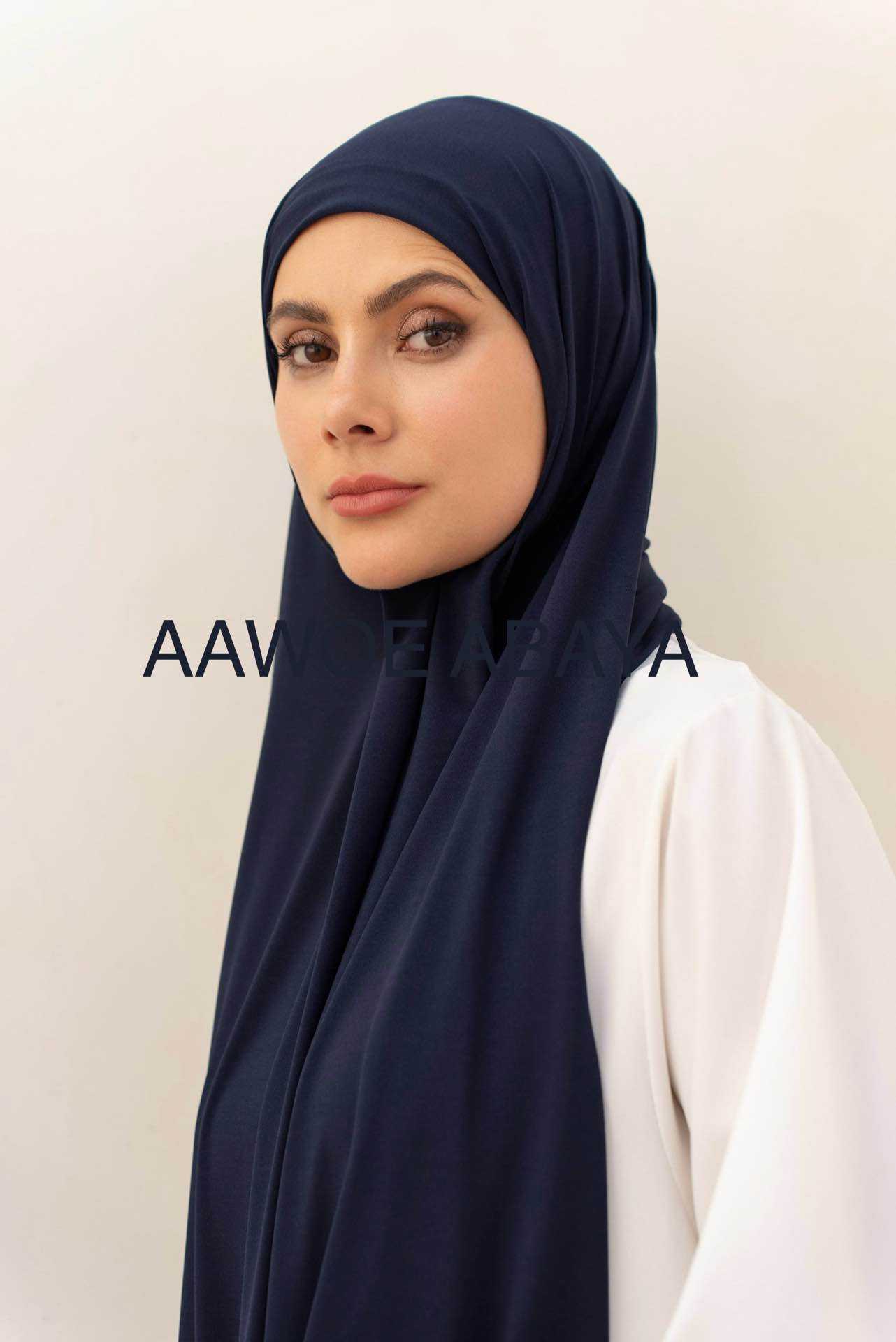 Aawoe Abaya - Vendita all'ingrosso Hijab - Donna - Hijab Rettangolare in Jersey con Fissaggio - 70x200 cm - 24843