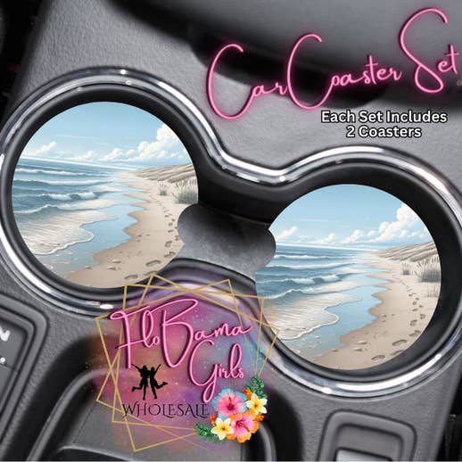 Ensemble de montagnes russes pour voitures - Plage avec empreintes de pas pour la vente par FloBama Girls Wholesale