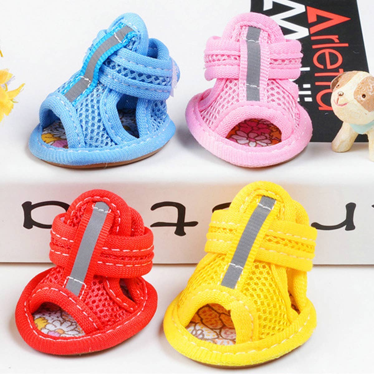 PAWPAWwholesale - Wholesale Pet Boots - Dog - Summer Dog Sandals – Anti-Slip Pet Shoes Set of 4_CWMM72538