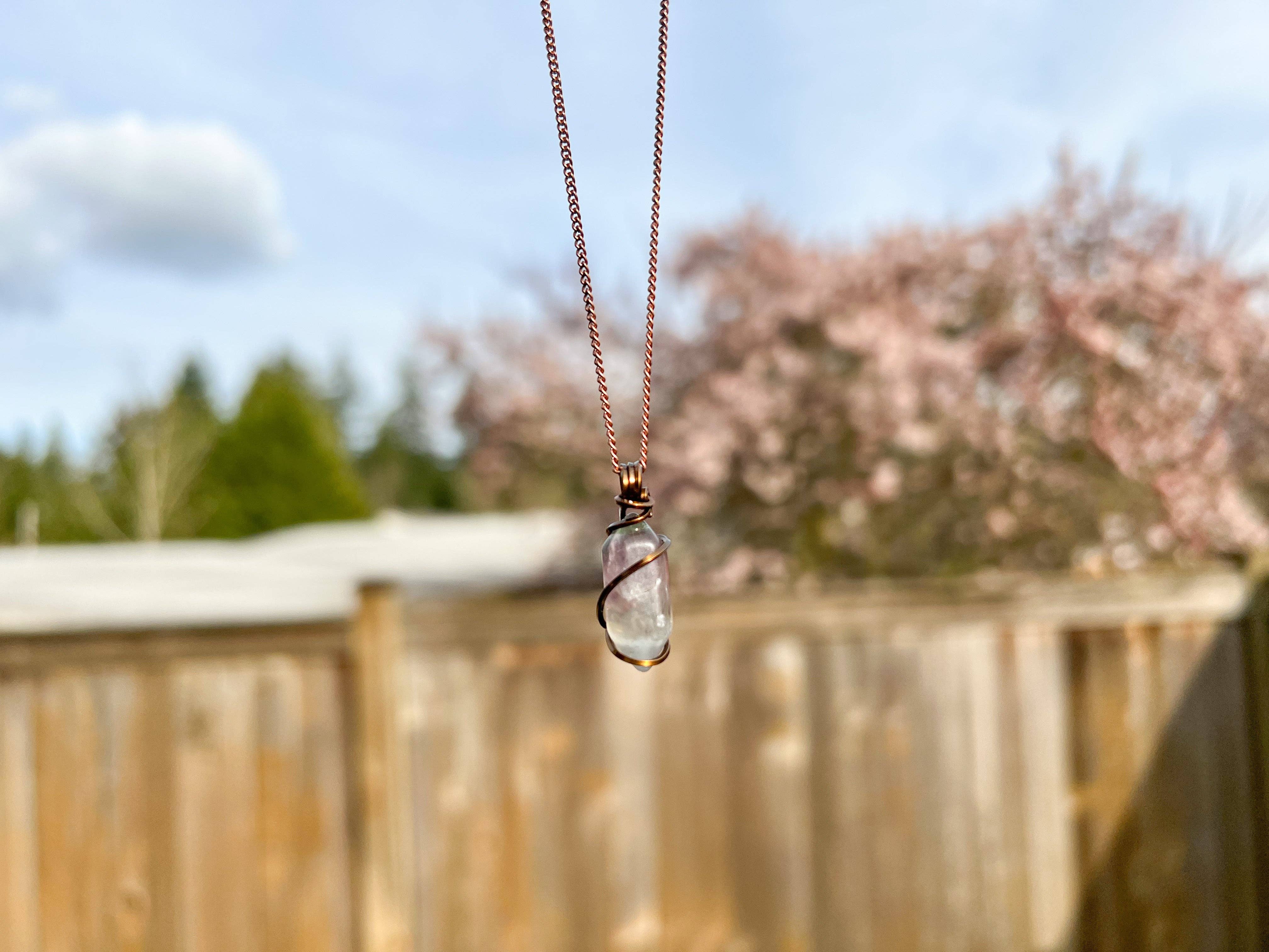 Crystals Wired - Wholesale Pendant/Charm Necklace - Fluorite Double Terminated Necklace2