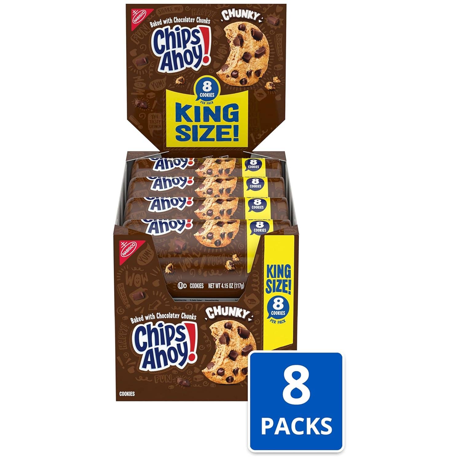 Snacky Candy - Wholesale Cookie - Chips Ahoy Chunky King Size 4.15 oz 8 count7
