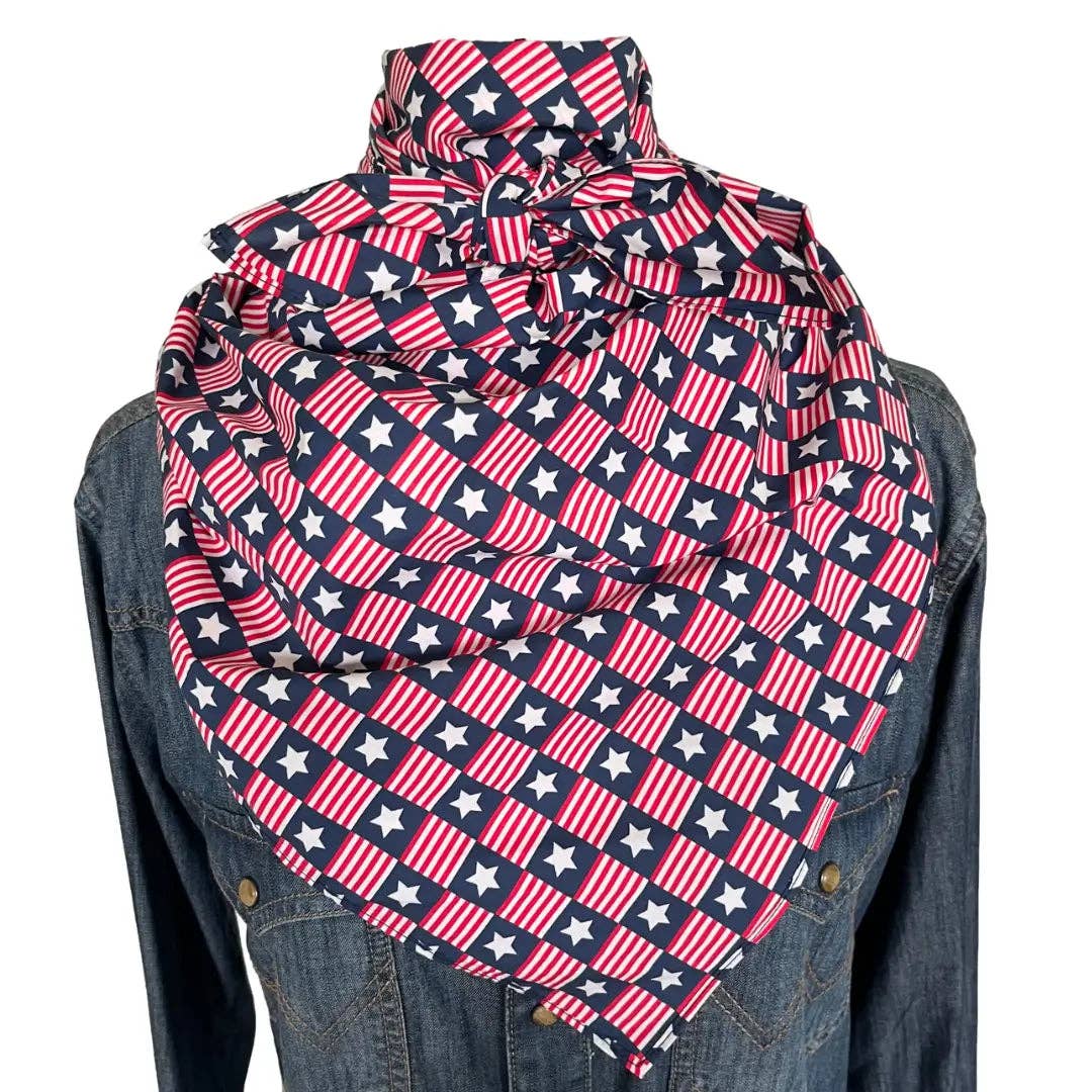 Cowtown Wild Rags - Wholesale Bandana - Unisex - Cowboy Bandana 36" (Patriot) 100% Cotton2
