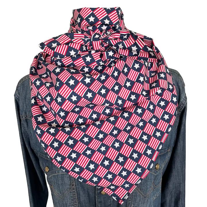Cowtown Wild Rags - Wholesale Bandana - Unisex - Cowboy Bandana 36" (Patriot) 100% Cotton2