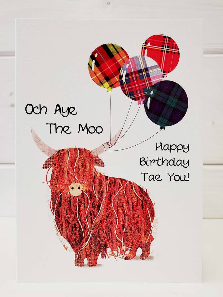 Schottische Geburtstagskarte Och Aye The Moo für den Großhandel von Wee Wishes