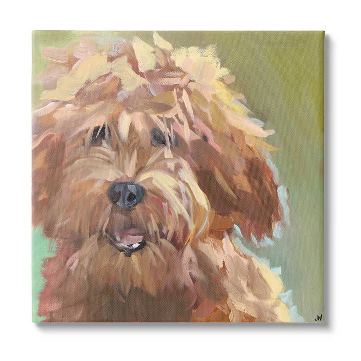 Peinture abstraite Goldendoodle sur toile pour la vente par Stupell Industries