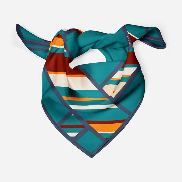 Cit v2 green silk square scarf for wholesale by Hamzah