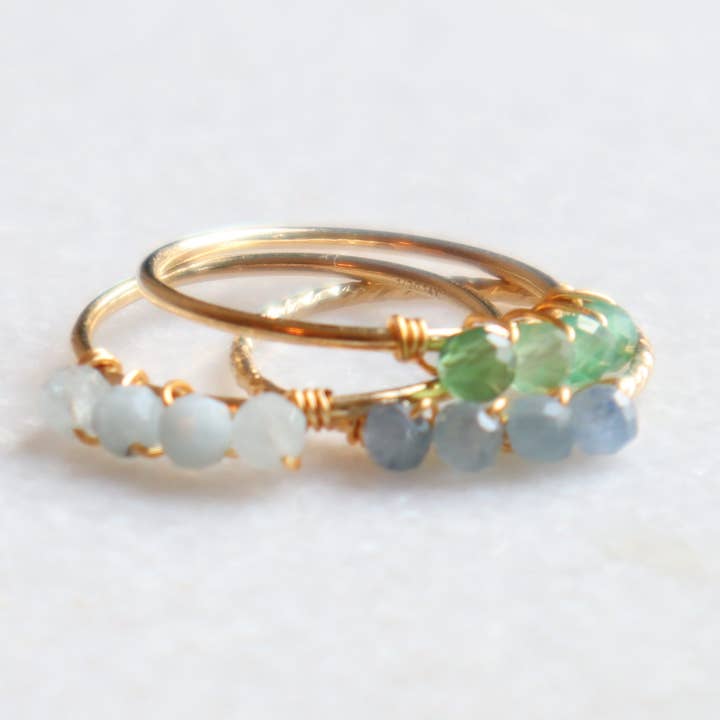 Capri green agat ring för wholesale av Staplez Jewelry