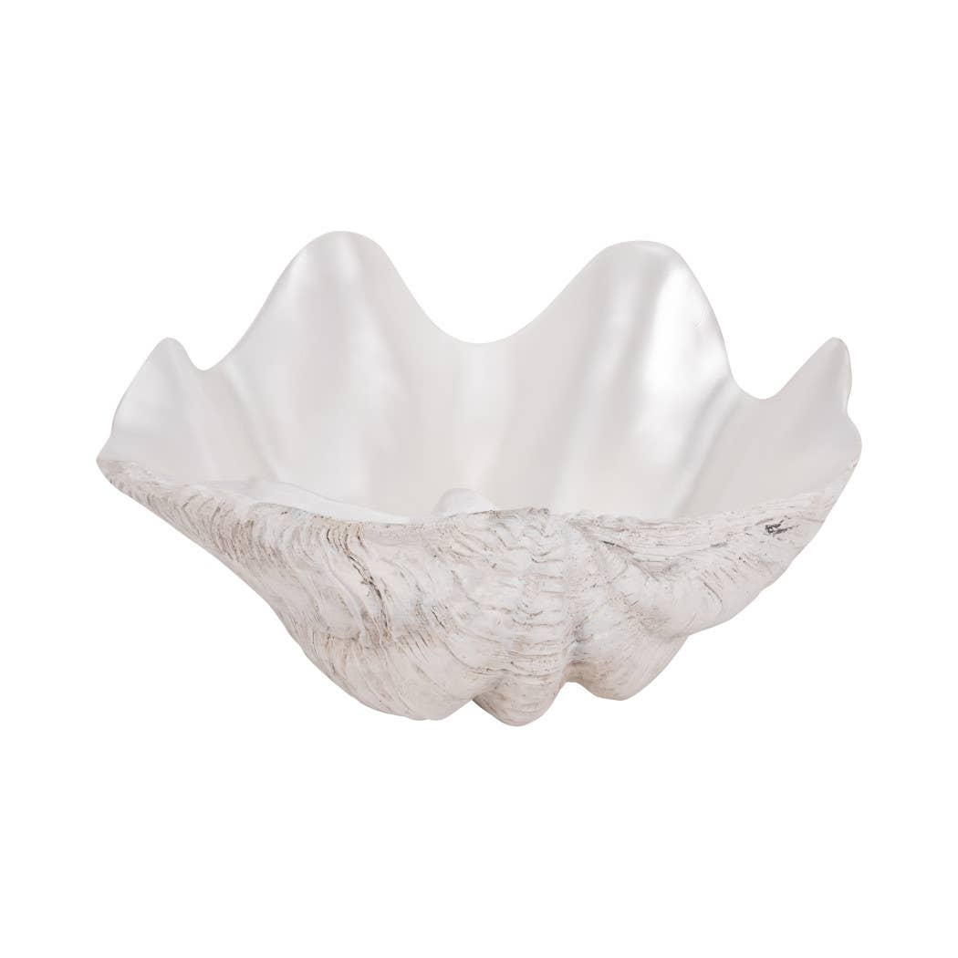Sagebrook Home - Wholesale Decorative Plate/Dish/Bowl - Decorative Bowl - Ivory Resin Coastal Seashell Shape, 13 in.8