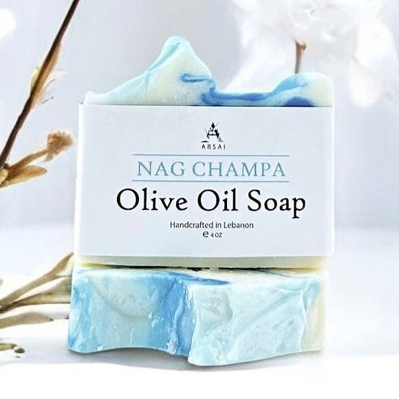 Nag Champa - Pure Olive Oil Soap Bar - Handcrafted - All-Natural - Moisturizing & Soothing - 4oz - For All Skin Types - Unisex for wholesale by Arsai Soap