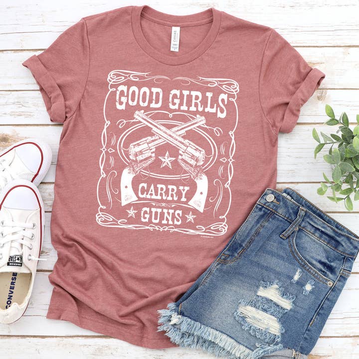 T-shirt du 2e amendement, t-shirt Good Girls Carry Guns pour la vente par Artopia